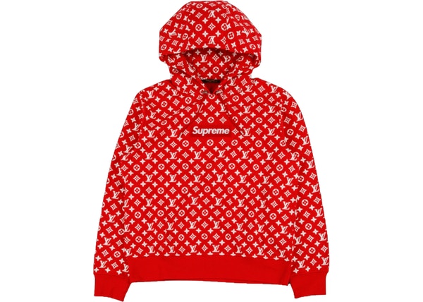 Supreme X Louis Vuitton Box Logo Hooded Sweatshirt Red
