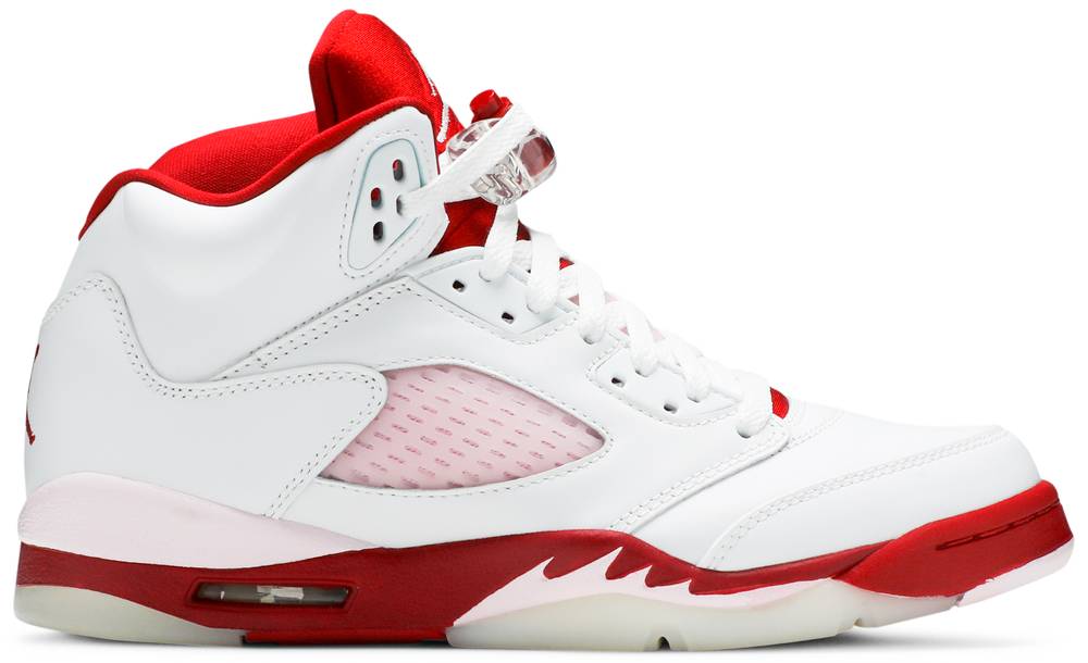 Tenis Jordan 5 White Pink Red