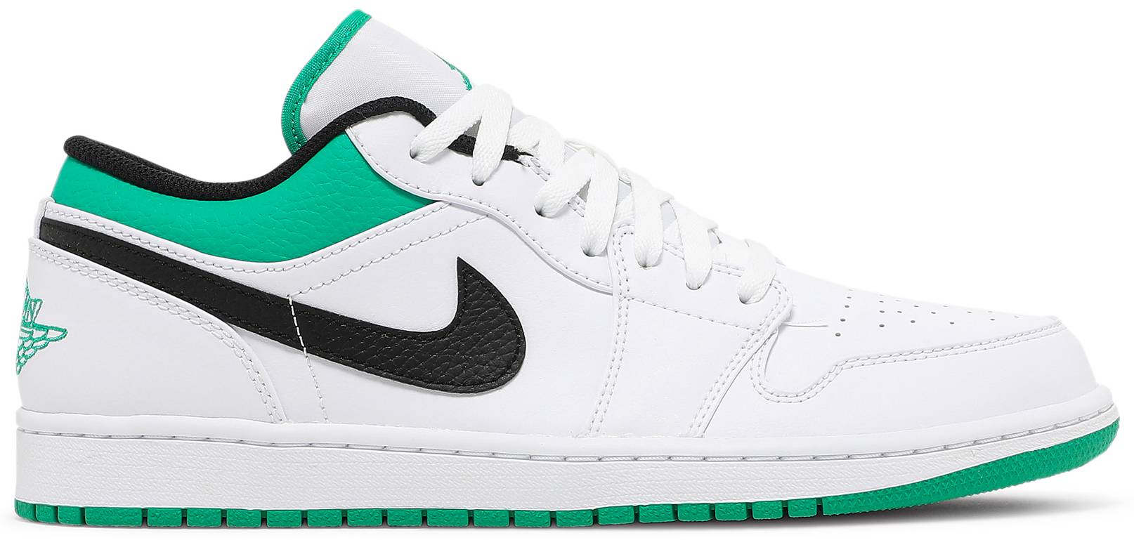 Tenis Air Jordan 1 Low White Lucky Green Black