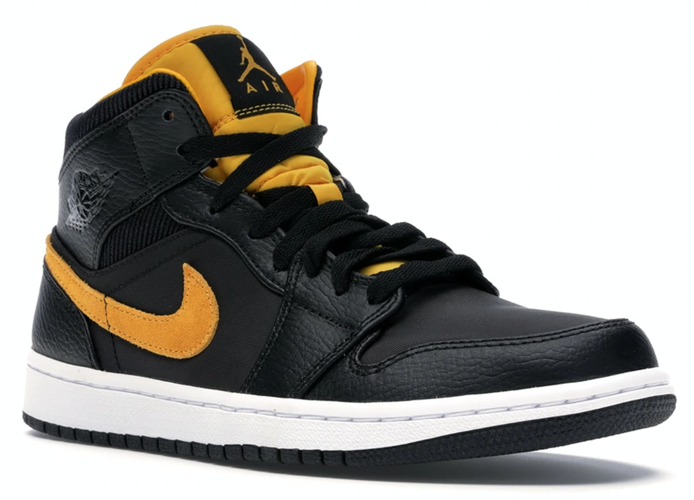 Tenis Air Jordan 1 Mid Black University Gold