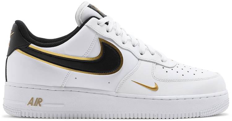 Tenis Nike Air Force 1 Low 07 Lv8 Double Swoosh White Metallic Gold