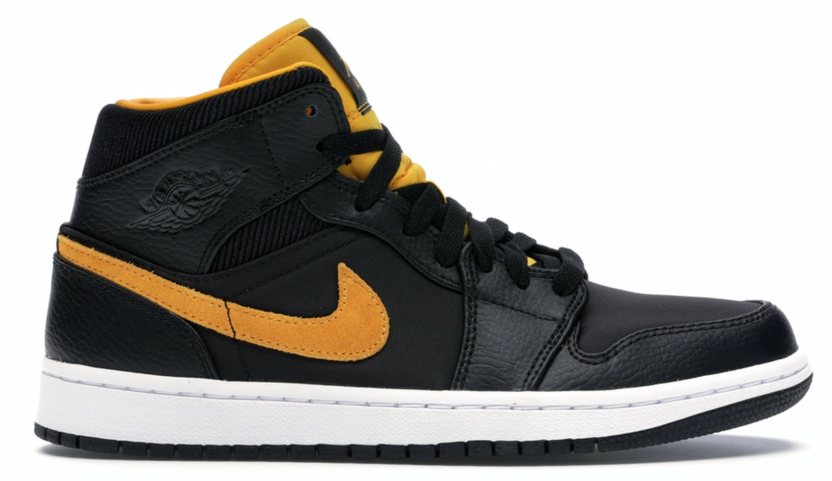 Tenis Air Jordan 1 Mid Black University Gold